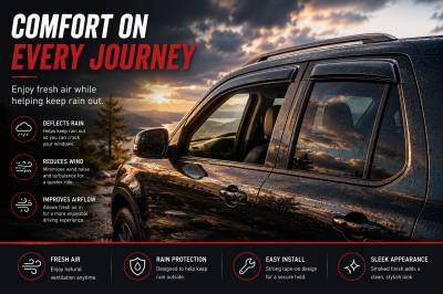 Black Horse Off Road - Black Horse Off Road [BHOR] |Tape On Rain Guard/Wind Deflectors|2011-2024 Dodge Durango |Smoke,4Pcs|#140512 - Image 3