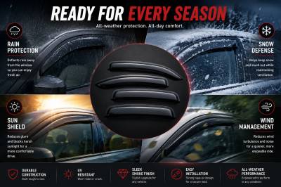 Black Horse Off Road - Black Horse Off Road [BHOR] |Tape On Rain Guard/Wind Deflectors|2011-2024 Dodge Durango |Smoke,4Pcs|#140512 - Image 4