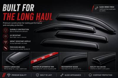Black Horse Off Road - Black Horse Off Road [BHOR] |Tape On Rain Guard/Wind Deflectors|2011-2024 Dodge Durango |Smoke,4Pcs|#140512 - Image 8