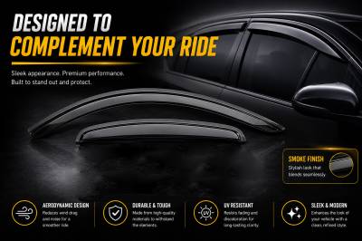 Black Horse Off Road - Black Horse Off Road [BHOR] |Tape On Rain Guard/Wind Deflectors|2011-2024 Dodge Charger |Smoke,4Pcs|#140521 - Image 4