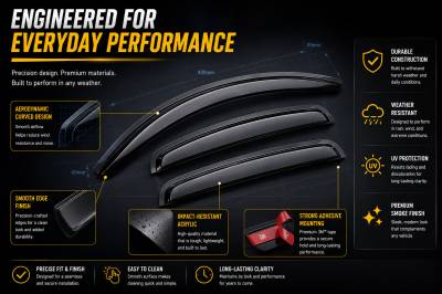 Black Horse Off Road - Black Horse Off Road [BHOR] |Tape On Rain Guard/Wind Deflectors|2011-2024 Dodge Charger |Smoke,4Pcs|#140521 - Image 8