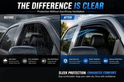 Black Horse Off Road - Black Horse Off Road [BHOR] |Tape On Rain Guard/Wind Deflectors|2002-2008 Dodge Ram 1500 Quad Cab/2003-2009 Dodge Ram 2500 Quad Cab/2003-2009 Dodge Ram 3500 Quad Cab|Smoke,4Pcs|#140530 - Image 7
