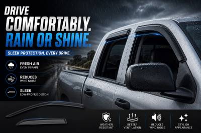Black Horse Off Road - Black Horse Off Road [BHOR] |Tape On Rain Guard/Wind Deflectors|2002-2008 Dodge Ram 1500 Quad Cab/2003-2009 Dodge Ram 2500 Quad Cab/2003-2009 Dodge Ram 3500 Quad Cab|Smoke,4Pcs|#140530 - Image 8