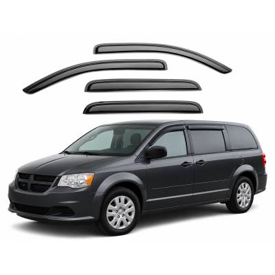 Black Horse Off Road [BHOR] |Tape On Rain Guard/Wind Deflectors|2008-2016 Chrysler Town & Country /2008-2018 Dodge Grand Caravan |Smoke,4Pcs|#140539