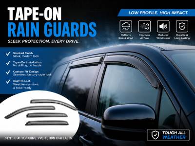 Black Horse Off Road - Black Horse Off Road [BHOR] |Tape On Rain Guard/Wind Deflectors|2008-2016 Chrysler Town & Country /2008-2018 Dodge Grand Caravan |Smoke,4Pcs|#140539 - Image 10