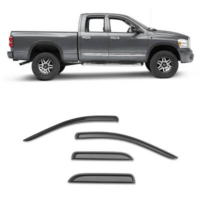 Black Horse Off Road - Black Horse Off Road [BHOR] |Tape On Rain Guard/Wind Deflectors|2019-2024 Ram 1500 Quad Cab|Smoke,4Pcs|#140542 - Image 2