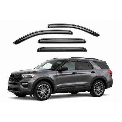 Black Horse Off Road - Black Horse Off Road [BHOR] |Tape On Rain Guard/Wind Deflectors|2011-2019 Ford Explorer |Smoke,4Pcs|#140612 - Image 2