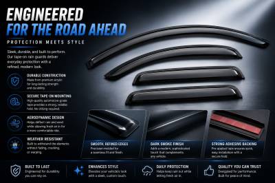 Black Horse Off Road - Black Horse Off Road [BHOR] |Tape On Rain Guard/Wind Deflectors|2011-2019 Ford Explorer |Smoke,4Pcs|#140612 - Image 3