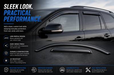 Black Horse Off Road - Black Horse Off Road [BHOR] |Tape On Rain Guard/Wind Deflectors|2011-2019 Ford Explorer |Smoke,4Pcs|#140612 - Image 6