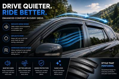 Black Horse Off Road - Black Horse Off Road [BHOR] |Tape On Rain Guard/Wind Deflectors|2001-2012 Ford Escape /2005-2012 Ford Escape /2005-2011 Mercury Mariner /2008-2011 Mazda Tribute |Smoke,4Pcs|#140616 - Image 5