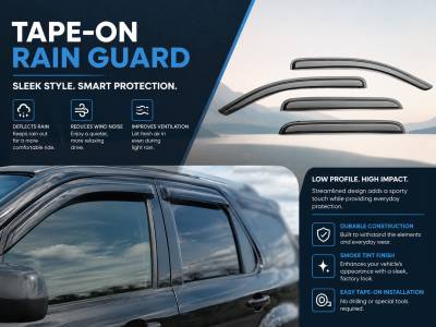 Black Horse Off Road - Black Horse Off Road [BHOR] |Tape On Rain Guard/Wind Deflectors|2001-2012 Ford Escape /2005-2012 Ford Escape /2005-2011 Mercury Mariner /2008-2011 Mazda Tribute |Smoke,4Pcs|#140616 - Image 9