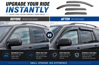Black Horse Off Road - Black Horse Off Road [BHOR] |Tape On Rain Guard/Wind Deflectors|1999-2016 Ford F-250,F-350,F-450,F-550 Super Duty Crew Cab|Smoke,4Pcs|#140630 - Image 7