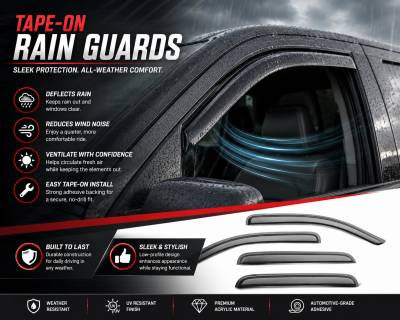 Black Horse Off Road - Black Horse Off Road [BHOR] |Tape On Rain Guard/Wind Deflectors|2004-2008 Ford F-150 Extended Cab|Smoke,4Pcs|#140640 - Image 9