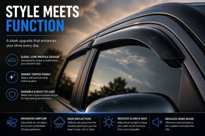 Black Horse Off Road - Black Horse Off Road [BHOR] |Tape On Rain Guard/Wind Deflectors|2015-2024 Ford Edge |Smoke,4Pcs|#140660 - Image 6