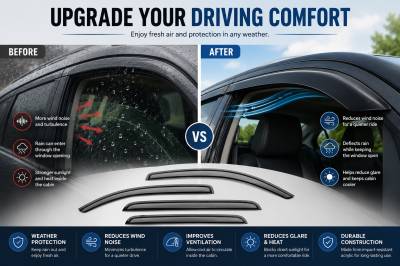 Black Horse Off Road - Black Horse Off Road [BHOR] |Tape On Rain Guard/Wind Deflectors|2015-2024 Ford Edge |Smoke,4Pcs|#140660 - Image 7