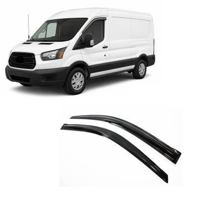 Black Horse Off Road [BHOR] |Tape On Rain Guard/Wind Deflectors|2015-2025 Ford Transit-150 /2015-2025 Ford Transit-250 /2015-2025 Ford Transit-350 HD |Smoke,2Pcs|#140676