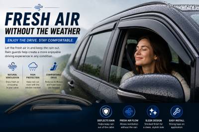 Black Horse Off Road - Black Horse Off Road [BHOR] |Tape On Rain Guard/Wind Deflectors|2017-2022 Honda CR-V |Smoke,4Pcs|#140738 - Image 7