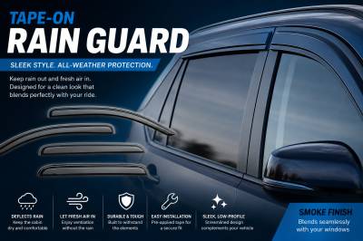 Black Horse Off Road - Black Horse Off Road [BHOR] |Tape On Rain Guard/Wind Deflectors|2017-2022 Honda CR-V |Smoke,4Pcs|#140738 - Image 9