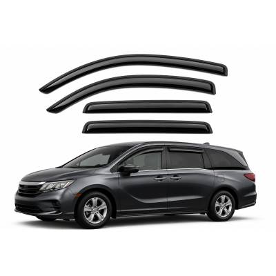 Black Horse Off Road [BHOR] |Tape On Rain Guard/Wind Deflectors|2018-2024 Honda Odyssey |Smoke,4Pcs|#140754