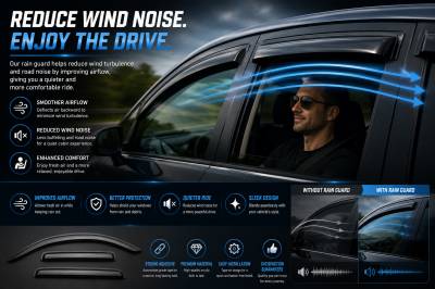 Black Horse Off Road - Black Horse Off Road [BHOR] |Tape On Rain Guard/Wind Deflectors|2018-2024 Honda Odyssey |Smoke,4Pcs|#140754 - Image 4
