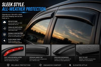 Black Horse Off Road - Black Horse Off Road [BHOR] |Tape On Rain Guard/Wind Deflectors|2018-2024 Honda Odyssey |Smoke,4Pcs|#140754 - Image 7
