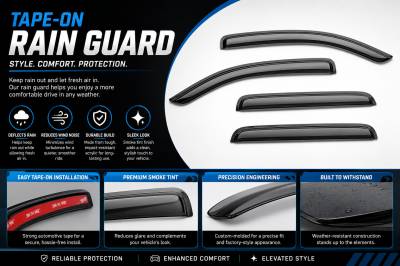 Black Horse Off Road - Black Horse Off Road [BHOR] |Tape On Rain Guard/Wind Deflectors|2018-2024 Honda Odyssey |Smoke,4Pcs|#140754 - Image 8