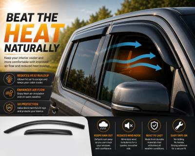 Black Horse Off Road - Black Horse Off Road [BHOR] |Tape On Rain Guard/Wind Deflectors|2017-2024 Honda Ridgeline |Smoke,4Pcs|#140762 - Image 6