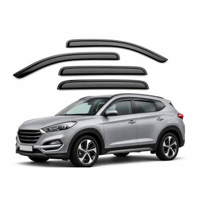 Black Horse Off Road [BHOR] |Tape On Rain Guard/Wind Deflectors|2010-2015 Hyundai Tucson |Smoke,4Pcs|#140807