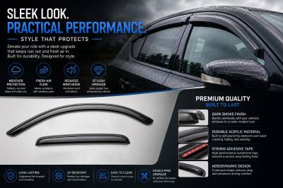 Black Horse Off Road - Black Horse Off Road [BHOR] |Tape On Rain Guard/Wind Deflectors|2010-2015 Hyundai Tucson |Smoke,4Pcs|#140807 - Image 7