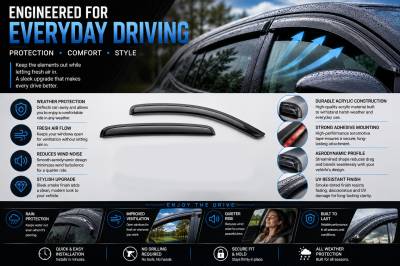Black Horse Off Road - Black Horse Off Road [BHOR] |Tape On Rain Guard/Wind Deflectors|2010-2015 Hyundai Tucson |Smoke,4Pcs|#140807 - Image 10