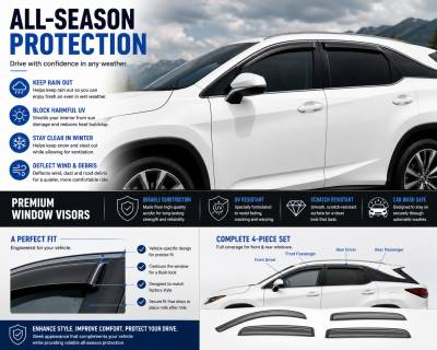 Black Horse Off Road - Black Horse Off Road [BHOR] |Tape On Rain Guard/Wind Deflectors|2016-2022 Lexus RX350 /2016-2022 Lexus RX450H |Smoke,4Pcs|#141113 - Image 6
