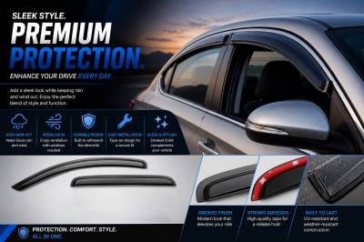 Black Horse Off Road - Black Horse Off Road [BHOR] |Tape On Rain Guard/Wind Deflectors|2012-2019 Nissan Versa |Smoke,4Pcs|#141501 - Image 5