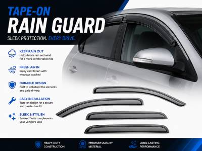 Black Horse Off Road - Black Horse Off Road [BHOR] |Tape On Rain Guard/Wind Deflectors|2012-2019 Nissan Versa |Smoke,4Pcs|#141501 - Image 10