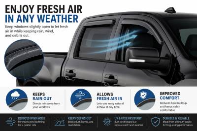 Black Horse Off Road - Black Horse Off Road [BHOR] |Tape On Rain Guard/Wind Deflectors|2016-2023 Nissan Titan XD Crew Cab/2017-2023 Nissan Titan Crew Cab|Smoke,4Pcs|#141537 - Image 10