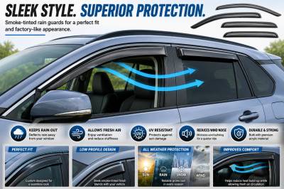 Black Horse Off Road - Black Horse Off Road [BHOR] |Tape On Rain Guard/Wind Deflectors|2019-2024 Toyota Rav4 |Smoke,4Pcs|#141613 - Image 5