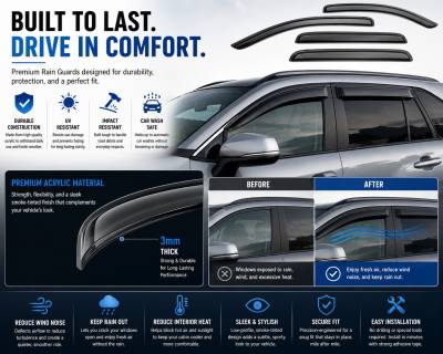 Black Horse Off Road - Black Horse Off Road [BHOR] |Tape On Rain Guard/Wind Deflectors|2019-2024 Toyota Rav4 |Smoke,4Pcs|#141613 - Image 9