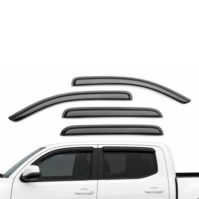 Black Horse Off Road - Black Horse Off Road [BHOR] |Tape On Rain Guard/Wind Deflectors|2016-2023 Toyota Tacoma Crew Cab|Smoke,4Pcs|#141648 - Image 8