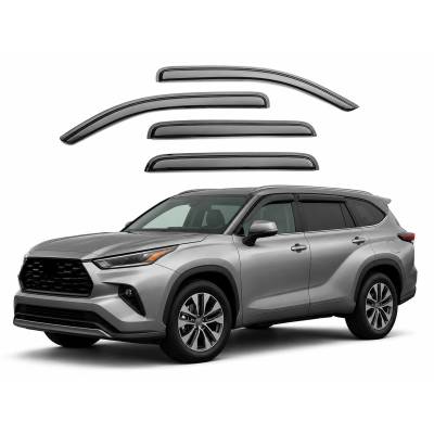 Black Horse Off Road [BHOR] |Tape On Raind Guard/Wind Deflectors|2020-2024 Toyota Highlander |Smoke,4Pcs|#141665