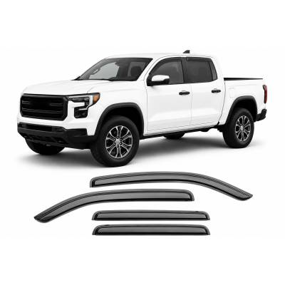 Black Horse Off Road [BHOR] |Tape On Rain Guard/Wind Deflectors|2023-2024 Chevrolet Colorado Crew Cab/2023-2024 GMC Canyon Crew Cab|Smoke,4Pcs|#144218