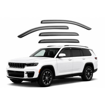 Black Horse Off Road [BHOR] |Tape On Rain Guard/Wind Deflectors|2021-2026 Jeep Grand Cherokee L |Smoke,4Pcs|#144335