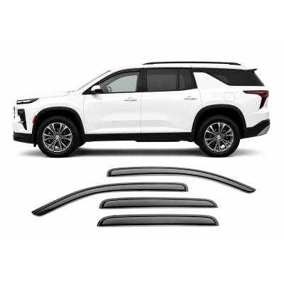 Black Horse Off Road [BHOR] |Tape On Rain Guard/Wind Deflectors|2018-2024 Chevrolet Traverse |Smoke,4Pcs|#144553