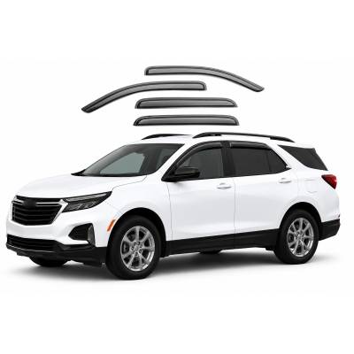 Black Horse Off Road [BHOR] |Tape On Rain Guard/Wind Deflectors|2018-2024 Chevrolet Equinox |Smoke,4Pcs|#144634