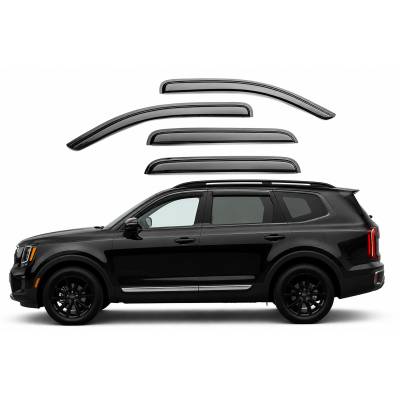 Black Horse Off Road [BHOR] |Tape On Rain Guard/Wind Deflectors|2020-2024 Kia Telluride |Smoke,4Pcs|#144711