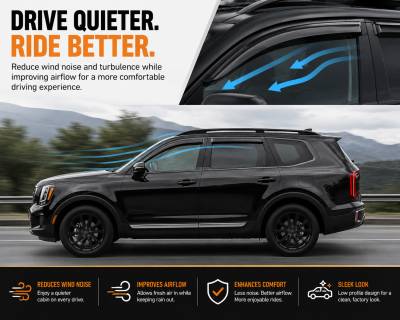 Black Horse Off Road - Black Horse Off Road [BHOR] |Tape On Rain Guard/Wind Deflectors|2020-2024 Kia Telluride |Smoke,4Pcs|#144711 - Image 3