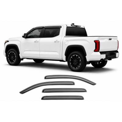 Black Horse Off Road [BHOR] |Tape On Rain Guard/Wind Deflectors|2022-2026 Toyota Tundra Crew Max|Smoke,4Pcs|#144888