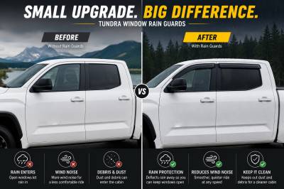 Black Horse Off Road - Black Horse Off Road [BHOR] |Tape On Rain Guard/Wind Deflectors|2022-2026 Toyota Tundra Crew Max|Smoke,4Pcs|#144888 - Image 7