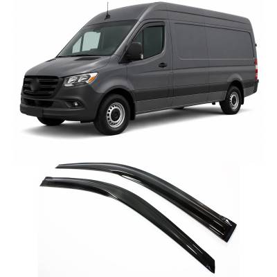Black Horse Off Road [BHOR] |Tape On Rain Guard/Wind Deflectors|2019-2025 Mercedes-Benz Sprinter 1500 /2019-2025 Mercedes-Benz Sprinter 2500 /2019-2025 Mercedes-Benz Sprinter 3500 |Smoke,2Pcs|#145321