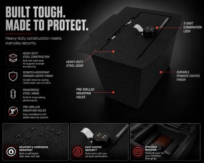 Black Horse Off Road - Center Console Safe-Black-2009-2010 Dodge Ram 1500/2011-2018 Ram 1500/2009-2010 Dodge Ram 2500/2011-2018 Ram 2500/2009-2010 Dodge Ram 3500/2011-2018 Ram 3500/2019-2019 Ram 1500 Classic|Black Horse Off Road - Image 8