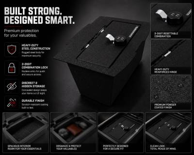 Black Horse Off Road - Center Console Safe-Black-2019-2024 Ram 1500-2500-3500|Black Horse Off Road - Image 2