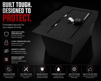 Black Horse Off Road - Center Console Safe-Black-2019-2024 Ram 1500-2500-3500|Black Horse Off Road - Image 3